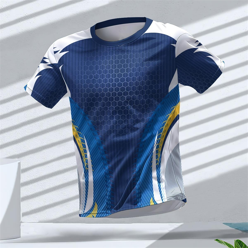 Table Tennis Jersey Butterfly - 幾何学グラフィック 3D プリントスポーツ Tシャツ夏カジュアルランニング卓球 Tシャツトレンディなストリートメンズ Tシャツファッション
