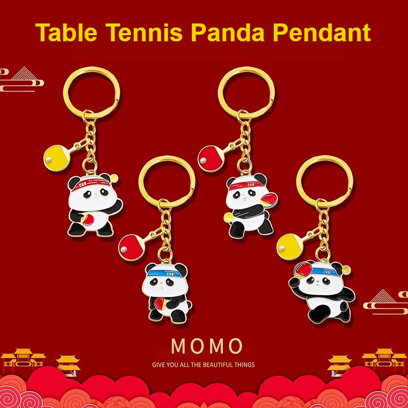 Table Tennis Keychain - 卓球キーホルダーピンポンお土産ギフトかわいいパンダスポーツバッグチャームペンダントファッションハンドバッグバックパックキーアクセサリー