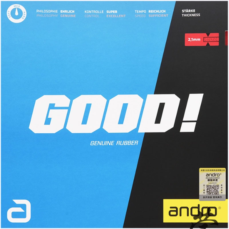 Table Tennis Grip - Andro GOOD卓球ラバー、非粘着性、高弾性、高強度、速攻とループを両立した卓球ラケット用ラバー