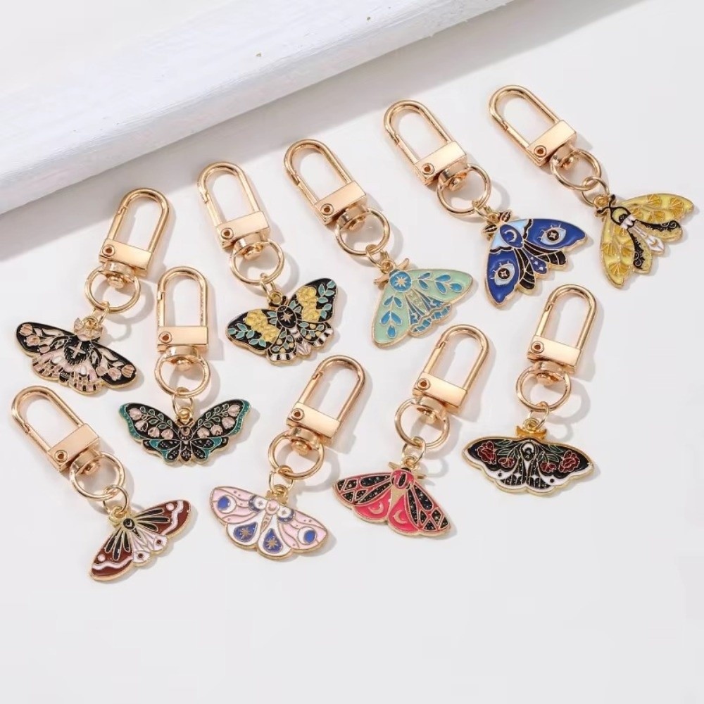 Butterfly Rubber Sheet - 素敵なカラフルな蝶のキーホルダー エナメルクラフト合金の蛾のキーリング 美しい精巧な動物キーリング ギフト