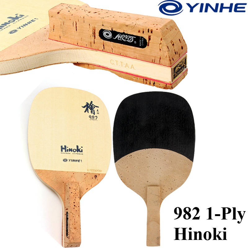 Table Tennis Paddle - YINHE 982 1プライソリッドヒノキ卓球ブレード 日本製ペンホールドヒノキ卓球ラケット 攻撃的なループ＆速攻用