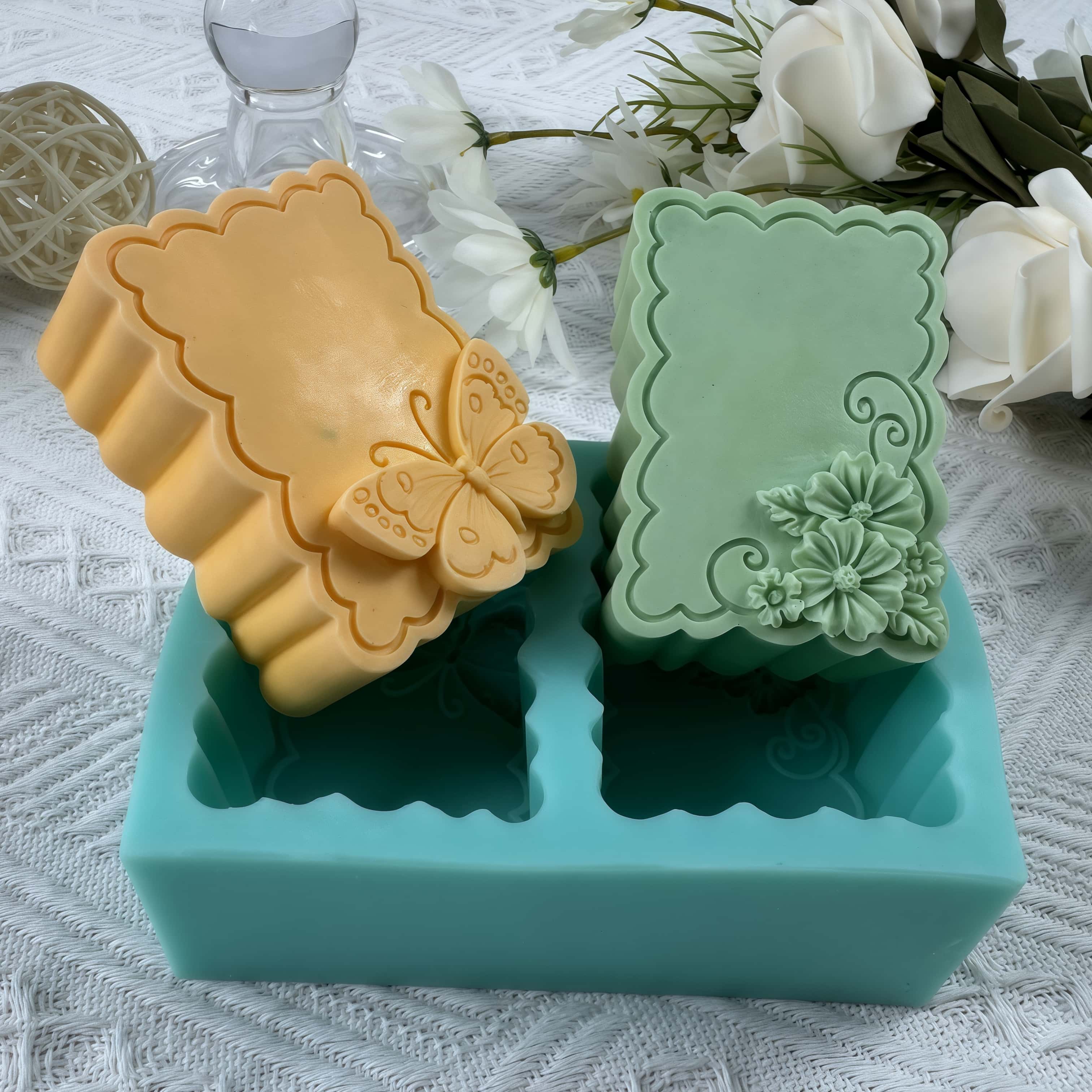 Butterfly Rubber Sheet - 蝶の花の石鹸型 DIYシリコンモールド 石鹸 キャンドル ワックス ムース