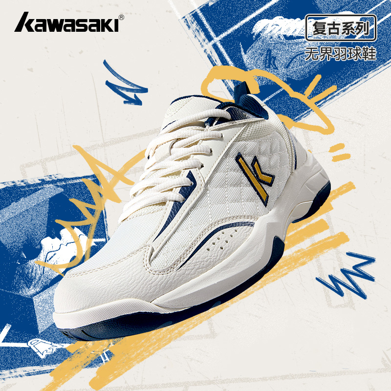 Table Tennis Court - Kawasaki レトロ高弾性プロバドミントンシューズ K1B50-C32012 卓球シューズ男性女性 36-45 ユーロ