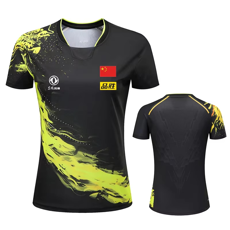 Table Tennis Jersey Butterfly - 男性と女性のためのドラゴンプリント卓球Tシャツ,ファッションバドミントンスポーツTシャツ,ピンポンジャージ,フィットネスシャツ,中国