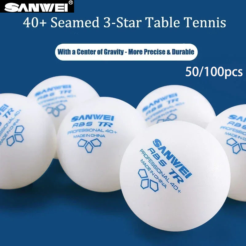 Table Tennis Vr - SANWEI TR 3 スターテーブルテニスボール ABS 新素材縫い目付き