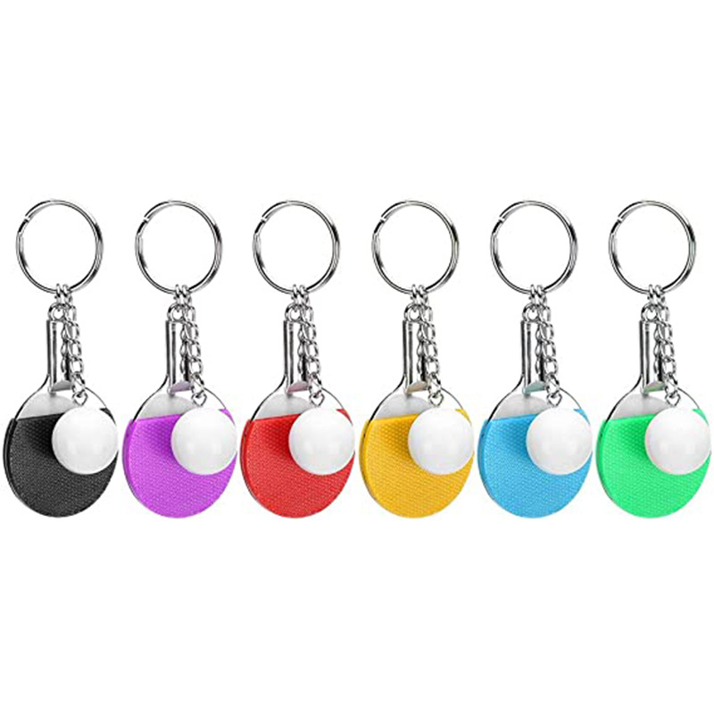 Table Tennis Keychain - 卓球ラケットキーホルダー バッグペンダント飾り 記念品ギフト ピンポンボールキーチェーン 卓球ラケットキーリング