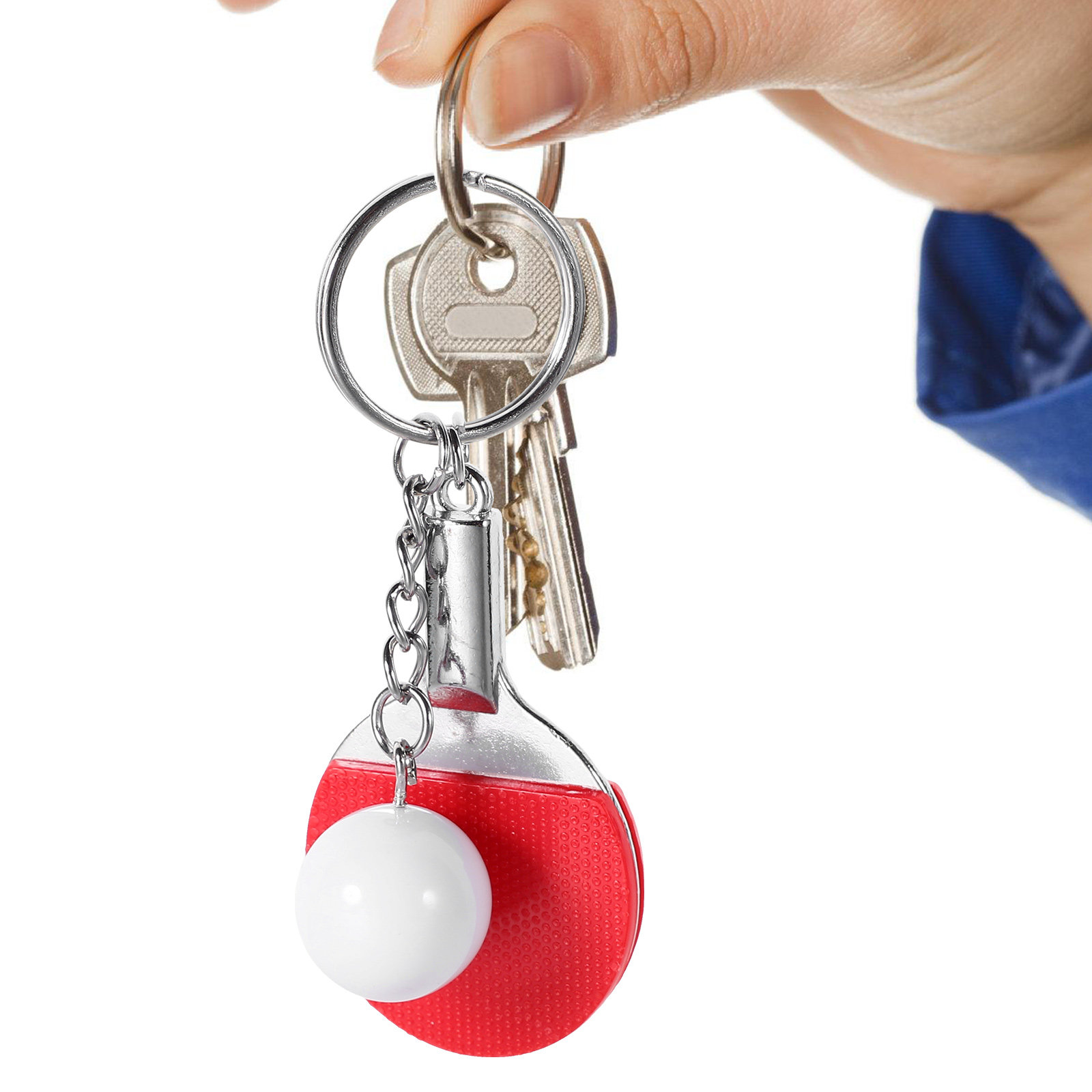 Table Tennis Keychain - 6 個卓球ボールキーホルダークリエイティブスポーツキーホルダー装飾キーバッグバックパックスポーツアクセサリーギフト用