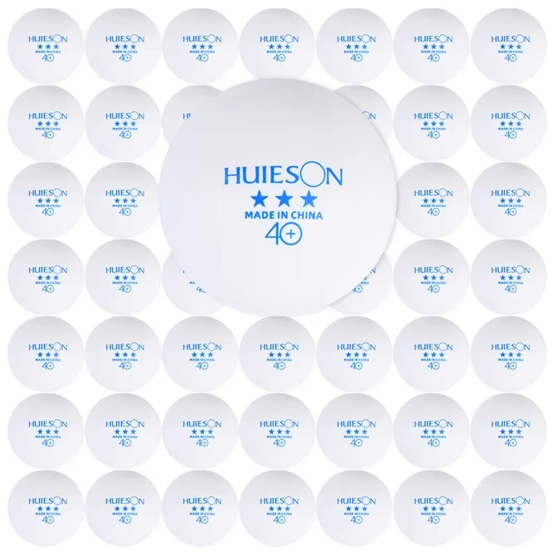 Table Tennis Logo - 100個入り Huieson ブルーロゴ卓球ボール シーム付き 3つ星 ABS新素材