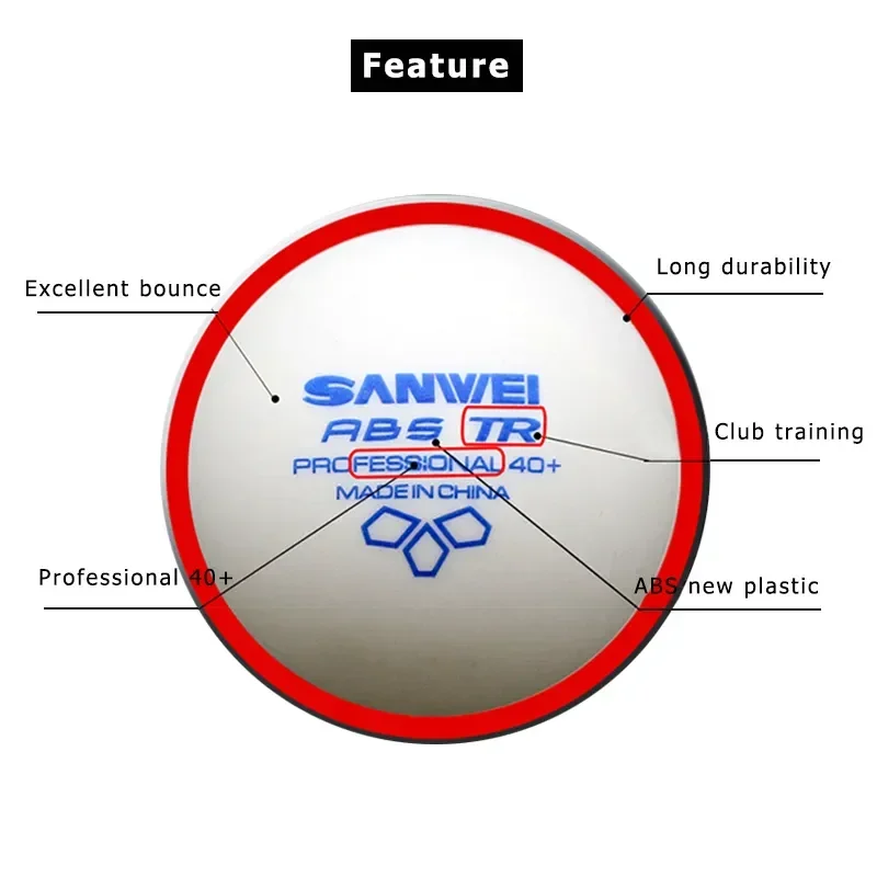 SANWEI-ABS TR 3スター卓球ボール、40+、トレ - Table Tennis Vr のレビューと価格