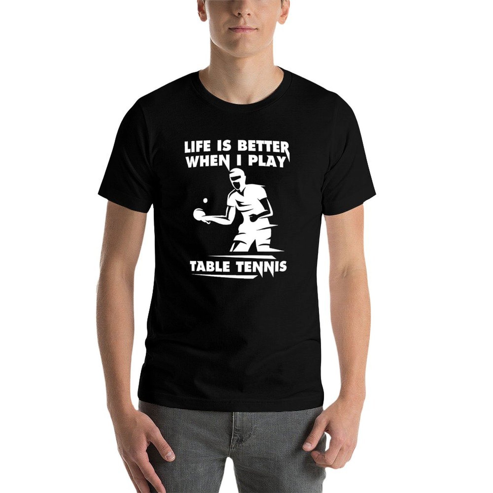 卓球を打つと人生はより良くなります Tシャツ オールマッチ  - Table Tennis Basic のレビューと価格
