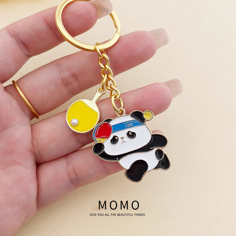 卓球キーホルダーピンポンお土産ギフトかわいいパンダスポーツバ - Table Tennis Keychain のレビューと価格
