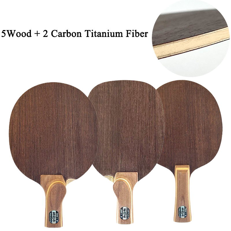 中国/日本製ペンホールド卓球ブレード5ウッド2カーボンチタン - Table Tennis Paddle のレビューと価格