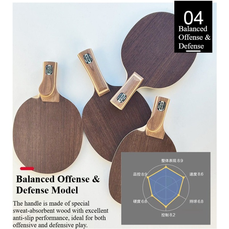 中国/日本製ペンホールド卓球ブレード5ウッド2カーボンチタン - Table Tennis Paddle のレビューと価格