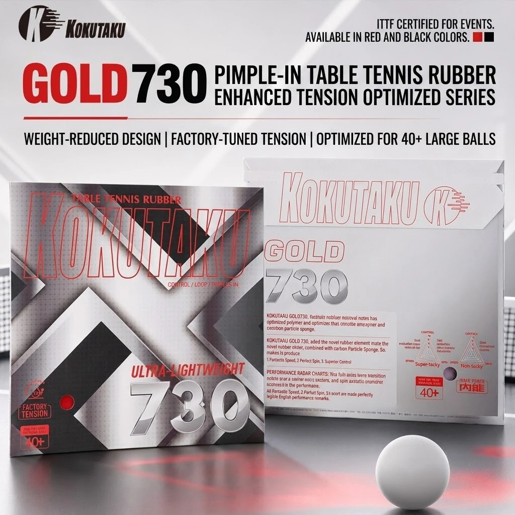 Kokutaku 卓球ラケットラバー ゴールド 730 軽量 - Table Tennis Grip のレビューと価格
