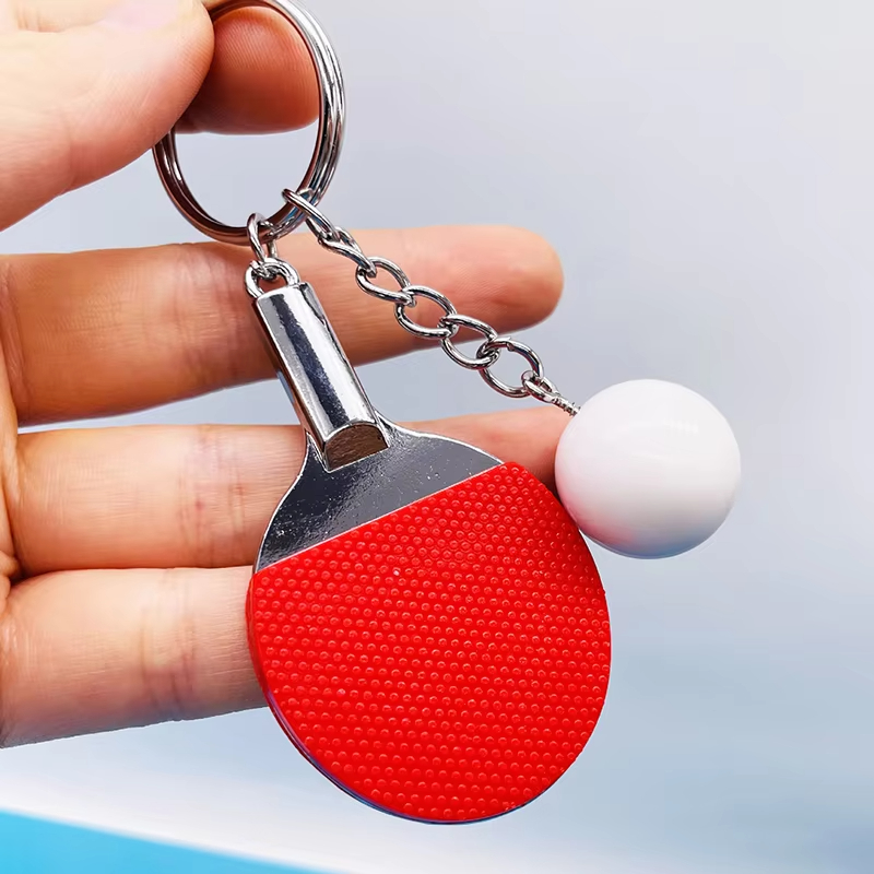 7 色かわいいピンポンラケットペンダントお土産卓球ボールキー - Table Tennis Keychain のレビューと価格