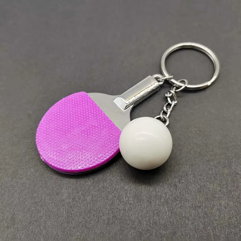 7 色かわいいピンポンラケットペンダントお土産卓球ボールキー - Table Tennis Keychain のレビューと価格