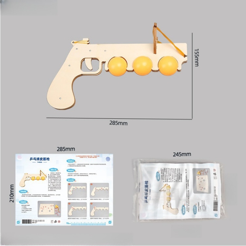 DIY木製3Dパズル卓球弾性モデル科学キット - 親子インタ - Table Tennis Gun のレビューと価格