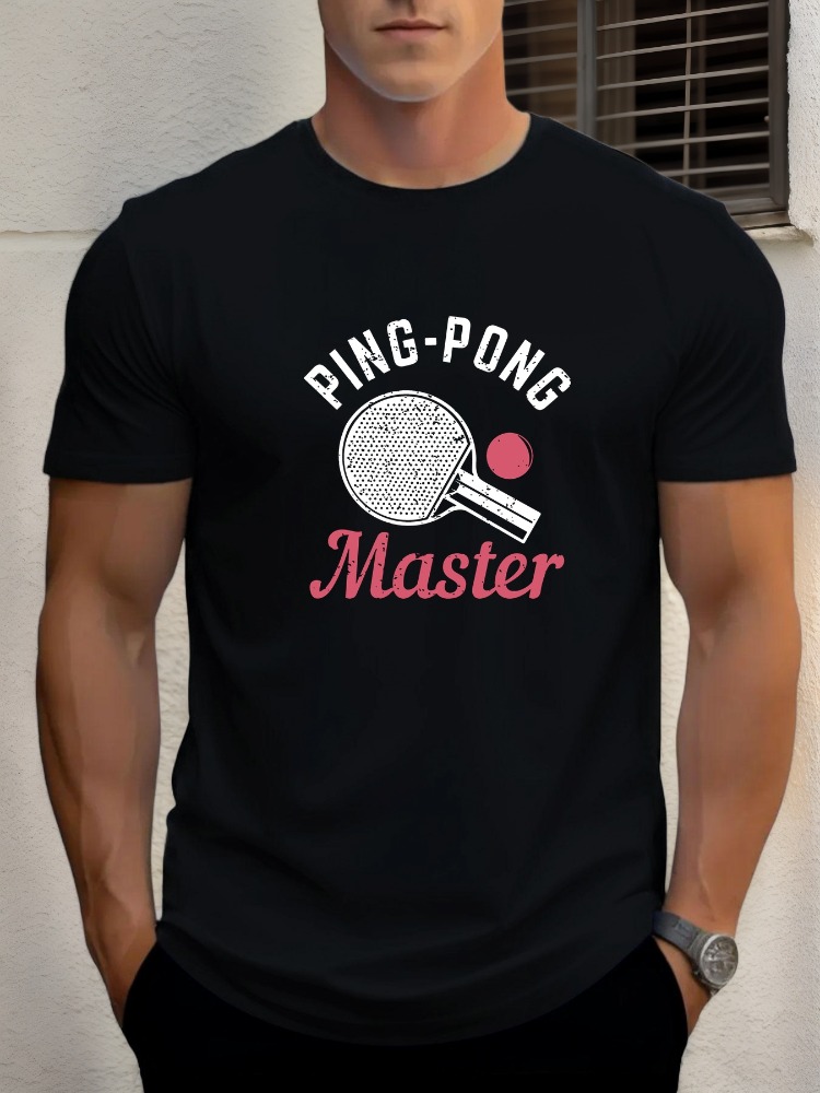 メンズ Tシャツ ピンポンマスター卓球グラフィックアートプリ - Table Tennis Basic のレビューと価格