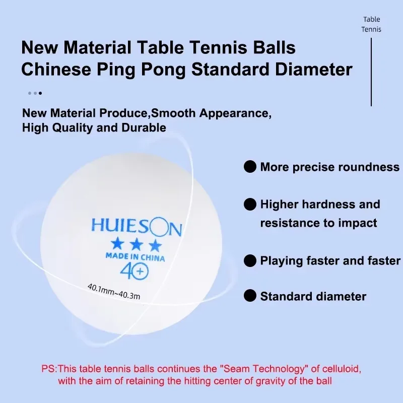 100個入り Huieson ブルーロゴ卓球ボール シーム付 - Table Tennis Logo のレビューと価格