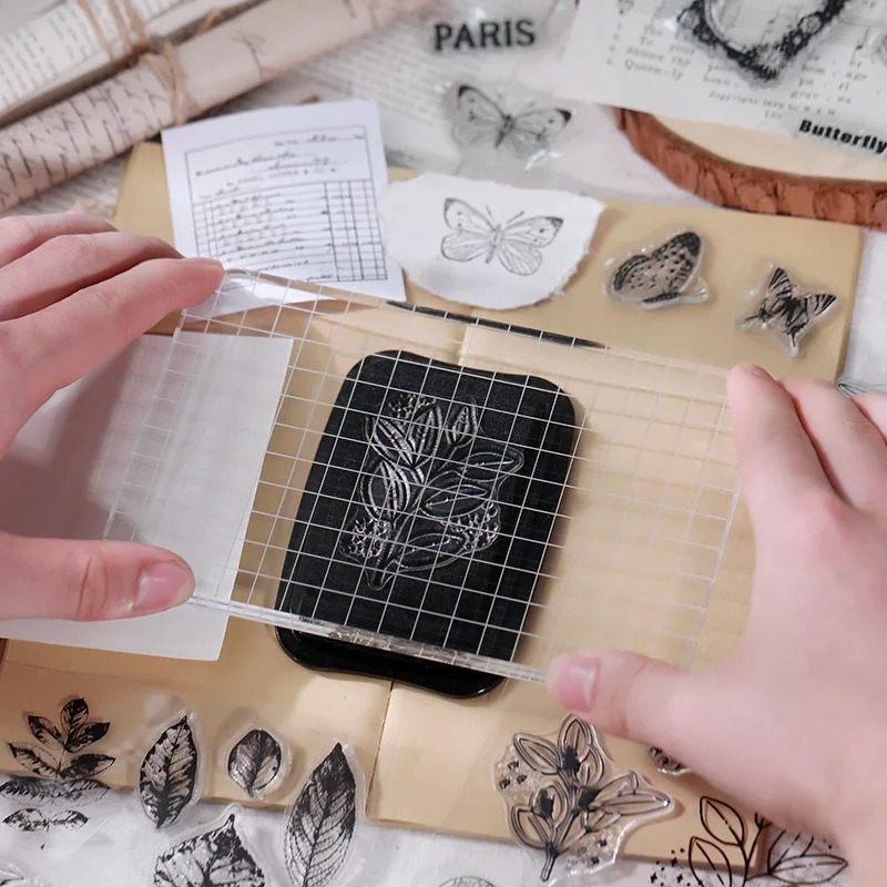 月の花葉蝶スタンプゴムクリアスタンプシールスクラップブックフ - Butterfly Rubber Sheet のレビューと価格