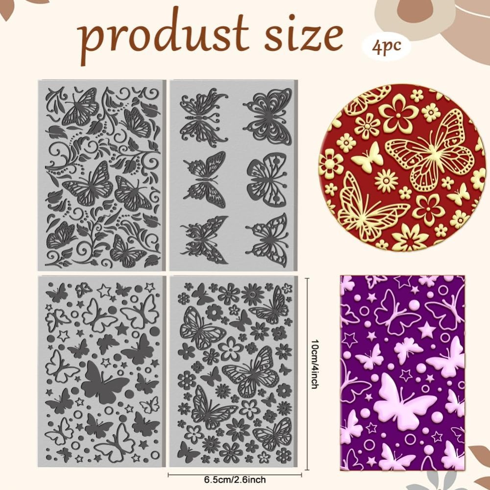 4 枚のレーザー加工可能なゴムスタンプ彫刻機 DIY クラフ - Butterfly Rubber Sheet のレビューと価格